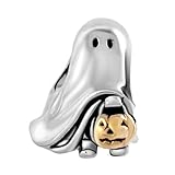 MiniJewelry Ciondolo a forma di zucca di Halloween con fantasma, Jack O Lantern, compatibile con braccialetti Pandora, dolcetto o scherzetto, figlia, sorella, nipote, Zirconia cubica, Zirconia cubica