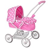 Dolly Tots Carrozzina Cutie | Passeggino per Bambini con Grembiule Rimovibile e Cappuccio Regolabile | Sistema da Viaggio Pieghevole Leggero con Borsa Abbinata | 3+