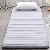 XDone Materasso a pavimento, singolo, ispessito, 5 cm, morbido, tatami giapponese, portatile, arrotolabile, letto pieghevole, per casa e campeggio (grigio, 80 x 190 cm)