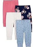 Simple Joys by Carter s 4-Pack Pant Pantaloni, Avorio/Blu Chiaro Pois/Blu Marino Floreale/Rosa, 12 Mesi (Pacco da 4) Bimba