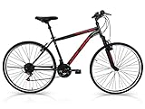 GERONI TRX 50 Bicicletta da città City Bike bici 28   pollici CTB Uomo Nera Sport Trekking cambio 21V Velocità (Rosso)