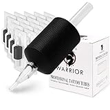 WARRIOR Tubi Tatuaggio/Tattoo Grip Monouso con Punta Lunga in Gomma Morbida25 MM Tubi per Impugnuature 3/5/7/9/11/14/15/18 Round/Liner Shader Conf.da 20 pz (1.0/3R)