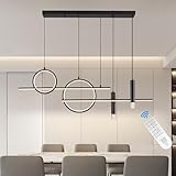 Lampadario Led Sospensione, Lampada a sospensione Moderna, 120cm Tavolo da pranzo Lampadario,Lineare Sospensione Dimmerabile Con Telecomando, Soggiorno, Cucina, Sala da pranzo,Bar Sospensione (60W)