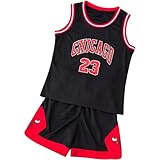 TenhCreek Completo Basket Bambino –2Pezzi Completo Basket Ragazzo Kit, Divisa Completino Basket Bambino, Senza Maniche Maglia Basket Bambino – Maglietta e Pantaloncini da Basket 4-14 Anni