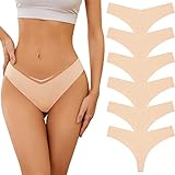 Adorel Perizomi Senza Cuciture Tanga Intimo Mutande Donna Pacco da 6 Perizomi Color Carne S