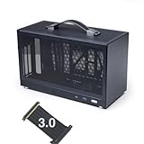 Case per computer MiniNeo S400 Portable 10.8L Mini-ITX, pannello ventilato avanzato, porte USB 3.0 Type-C anteriori, adatto a GPU a triplo slot, con riser PCIe 3.0 16X gratuito (Nero)