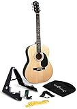 Martin Smith W-101-N-PK - Chitarra Acustica con Supporto, Borsa da concerto, Plec, Cinghia e Corde di ricambio, Colore Naturale