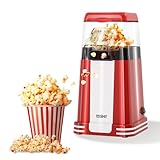 YASHE Popcorn Machine Retro, 1200 W Hot Air Popcorn Maker con Misurino, One-Touch, Senza Olio, Perfetta per il Cinema Casa, le Serate Cinematografiche, le Feste