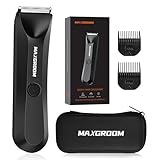 MAXGROOM Rasoio Elettrico Corpo Uomo, Depilatore Corpo Uomo con Illuminazione a LED, Uso Umido e Asciutto, Adatto per Braccia, Gambe, Torace, Ascelle e Altre Zone Intime