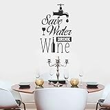 Adesivo murale - wall sticker - Save water drink wine - humor - dimensioni 61x40 cm