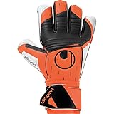 uhlsport Soft Resist+ Guanti da portiere per adulti e bambini Calcio Soccer Football – adatti per ogni superficie – Fluo arancione/bianco/nero – taglia 10