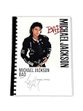 Michael Jackson Bad autografato testo canzone album – Autografo edizione limitata regalo – libro per fan o collezionista di musica