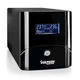 VulTech UPS1500VA-PRO Gruppo di continuità UPS Serie PRO 1500VA 800Watt, Display LCD, 2x Bipasso/Schuko + 1x IEC13 + RJ11 + USB, Funzione Overload, AVR, sbalzi di tensione per Pc, videosorveglianza