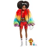 Barbie Extra, Bambola Afroamericana con Cucciolo, Vestiti alla Moda e 10 Accessori, Giocattolo per Bambini 3+ Anni, GVR04