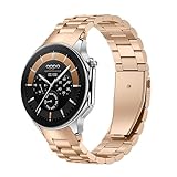 GIOPUEY Cinturini Compatibile con OnePlus Watch 2/2R, Acciaio Inossidabile Cinturino [Resistente all Usura] - Rose Gold