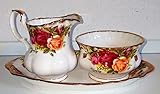 Royal Albert/Lattiera e zuccheriera su vassoio/originale/Old Country Rose/Rofu/Action/Kik