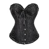 SUIUOI Donna Corsetto Vintage Pizzo Up Raso Bustier,Tesoro Corsetto Bustino Superiore,Corsetto Satin Bustino Rosso e Misto Shapewear Modellante Cincher Training Respirabile Elastico Sposa Corsetti