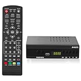 Decoder Digitale Terrestre 2024, Decoder DVB-T2 H.265 HEVC Main 10Bit, Ricevitore Digitale Terrestre USB PVR Lettore Multimediale, Full HD 1080p, HDMI, SCART