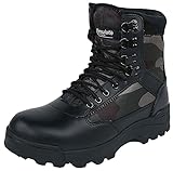 Brandit 9 Eyelet Tactical Boots, Military And Boot Uomo, Dark Camo, 42 EU