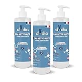 Dodie, Confezione da 3, Acqua Detergente 3 in 1 (3 X 500 Ml), Detergente Viso, Corpo e Zona Pannolino, 98% di Ingredienti di Origine Naturale, Ipoallergenico, dalla Nascita