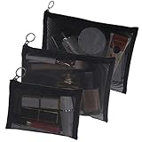 3 pezzi borsa da viaggio,borsa da toilette,borsa da lavoro donna,pochette make up,borse mare donna,trousse trasparente,pochette uomo,Borsa cosmetica in rete nera