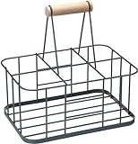 KitchenCraft Living Nostalgia Cestello Portabottiglie in Rete Metallica a 6 Scomparti, 29 cm x 20 cm x 13 cm - Grigio