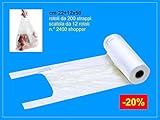 IMBALLAGGI 2000-12 Rotoli di Sacchetti di Plastica con Manici 22x50 cm per Alimenti - 110 Buste Ogni Rotolo per Un Totale di 1320 Sacchetti per Frutta e Verdura