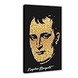 MExmeb Poster su tela autografato di Napoleone Bonaparte, decorazione artistica da parete per soggiorno, camera da letto, decorazione con cornice, 60 x 90 cm