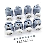 YUANQIAN Pulegge per anta doccia, 4 pezzi superiori e 4 pezzi inferiori per porta scorrevole da bagno in vetro, rotelle di ricambio con cuscinetto a sfera (23mm8pcs)