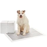 Amazon Basics Tappetini al carbone con controllo degli odori per l addestramento di cani e cuccioli,prova di perdite con superficie ad asciugatura rapida,dimensione XL, confezione da 50, grigio
