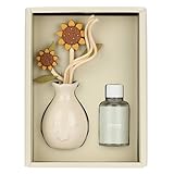 THUN, Diffusore per Ambienti Decorato con Girasole in Porcellana, Idea Regalo per la Casa, 50 ml