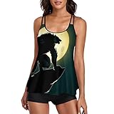 Werewolf Full Moon Controllo Pancia Tankini Costumi Da Bagno Per Le Donne Top Con Boyshorts 2 Pezzi Costumi Da Bagno Novità