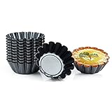 XiYee Stampi di Crostate, 12 Pezzi Stampi Antiaderente Muffin Stampi Tortine, Uova Aluminum Cupcake Cake Caso Cookie Making Mold Piastra DIY Strumento di Cottura