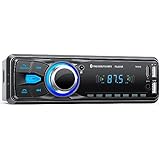 Chismos Autoradio Bluetooth,Stereo Auto 1 DIN Autoradio FM Radio Auto Lettore MP3 Supporta 2 USB/SD/Aux/Telecomando/Ricarica rapida, supporto iOS/Android (Non ha RDS/CD)