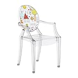 Kartell Lou Ghost Sedia, Trasparente/Disegno, 2.7 x 37 x 63 cm