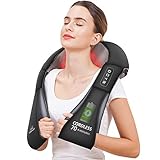 Snailax Massaggiatore per Collo, Spalle e Schiena Ricaricabile Shiatsu per Cervicale con Calore 4D Rotazione Cuscino Elettrico a Casa ed Ufficio