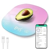 arboleaf Bilancia da Cucina Digitale Bilancia Cucina Bilancia Alimenti Ricaricabile USB Con Funzione APP Calcolatrice Nutrizionale Display LED, 10 kg/22 lb