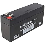 MultiPower Batteria al piombo MP3-8 8 Volt 3000 mAh con 2 contatti Faston da 4,8 mm