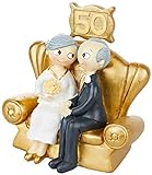 Mopec Pop&Fun-Statuetta per Matrimonio in Oro 16 x 16,5 cm, Acciaio Inossidabile, Taglia Unica