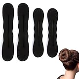 TEOZBLU 4 Pezzi Ciambelle per Chignon, Chignon Facile per Capelli, Spugna Clip Twist Curler Chignon, Chignon per Ciambella Bambina, Spugna per Chignon Accessori per Capelli