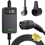 dé Cavo Ricarica Auto Elettrica Tipo 2 Schuko [3,68kW| 6-16A| 6m] Caricatore Auto Elettrica Tipo 2 Schuko, con LCD Controllo Digitale e Supporto Compatibile con Model Y/3 e Altri EV/PHEV