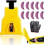 Affila Catena Motosega, Universal Chainsaw Sharpener, Kit Affilatura Catena Motosega, Affilatrice Portatile for Sega a Catena, Affilacatene con 10 Pietre per Affilare e un Paio di Guanti da Lavoro