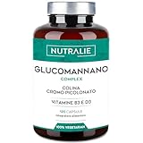 Glucomannano SlimForte XS Efficace, Forte e Veloce con Effetto Bloccante - con Aglio, Radice Konjac, Colina, Cromo Picolinato e Vitamine B3 e D3 | 120 capsule Nutralie