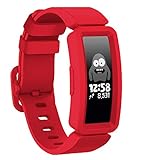 TopPerfekt - Cinturino Compatibile con Fitbit Ace 2 per Bambini 6, in Morbido Silicone, Impermeabile, per Ragazzi e Ragazze, Compatibile con Fitbit Ace 2 Cinturino (1-Rosso)