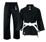 Malino studente leggero karate-Gi tuta nero uniforme per uomini PC-7oz cintura libera, taglia 170