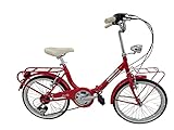 BICI BICICLETTA 20 CASCELLA CANDY PIEGHEVOLE CAMBIO 6V (Rosso)