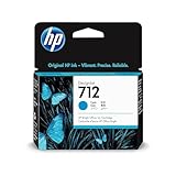 HP 712 3ED67A, Cartuccia Originale HP, Compatibile con Stampanti HP DesignJet T650, T630, T250, T230, Serie Studio e HP 713 Testina di Stampa DesignJet, Ciano