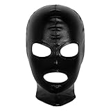 inlzdz Unisex Maschera a Testa Copricapo Uonimi Copriviso Accessori Erotici Cosplay Sexy Latex Gioco di Ruolo Cappuccio Carnevale Cappello Mask Festa in Mascherata Nero Taglia unica