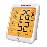 ThermoPro TP53 Termometro Igrometro Interno Misuratore di Umidità e Temperatura Ambiente Digitale Termoigrometro Professionale per Casa con Tocca Retroilluminazione