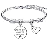 Lumengqi Bracciale Donna Regalo Donna Regali per la moglie Fidanzata Sorella compagno di classe Mamma Amic Braccialetti Amicizia Ciondolo congrazie per esserci sempre regalo di laurea Natale (1)